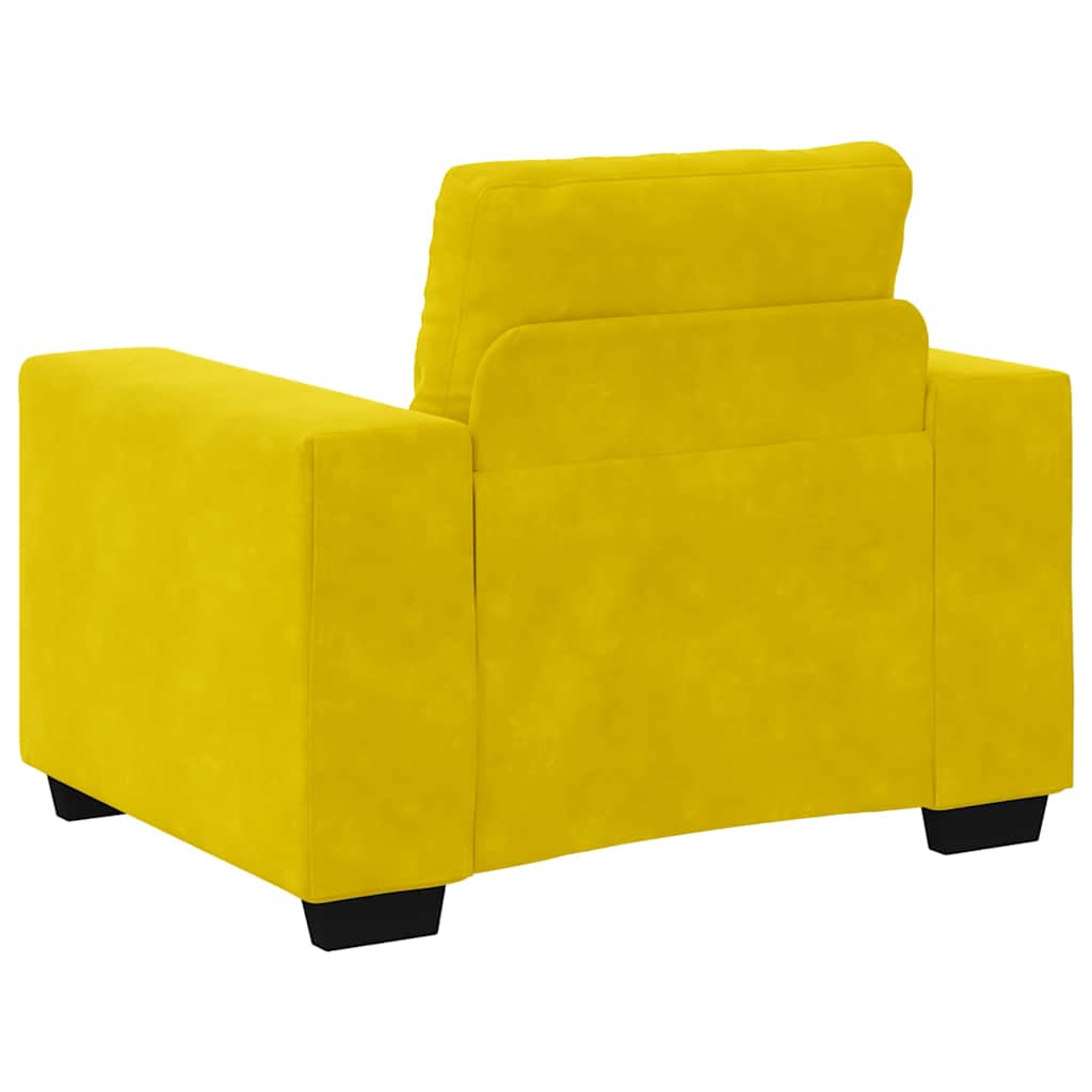 Sofa Set 3 Stk. Gelb Samt – Ansicht 7