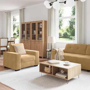 Set pohovek 3 pcs Hnědá 221 x 80 x 80 cm samet - obrázek 3