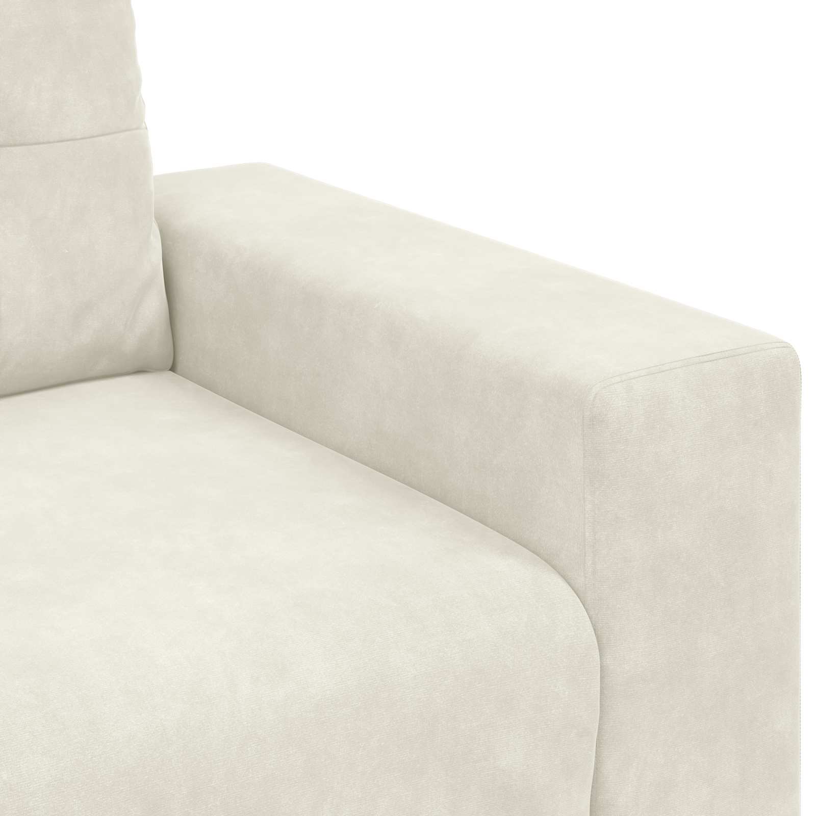 Sofa Set 3 Stk. Creme Samt – Ansicht 10
