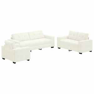 Set pohovek 3 pcs Krémová 221 x 80 x 80 cm samet - obrázek 2