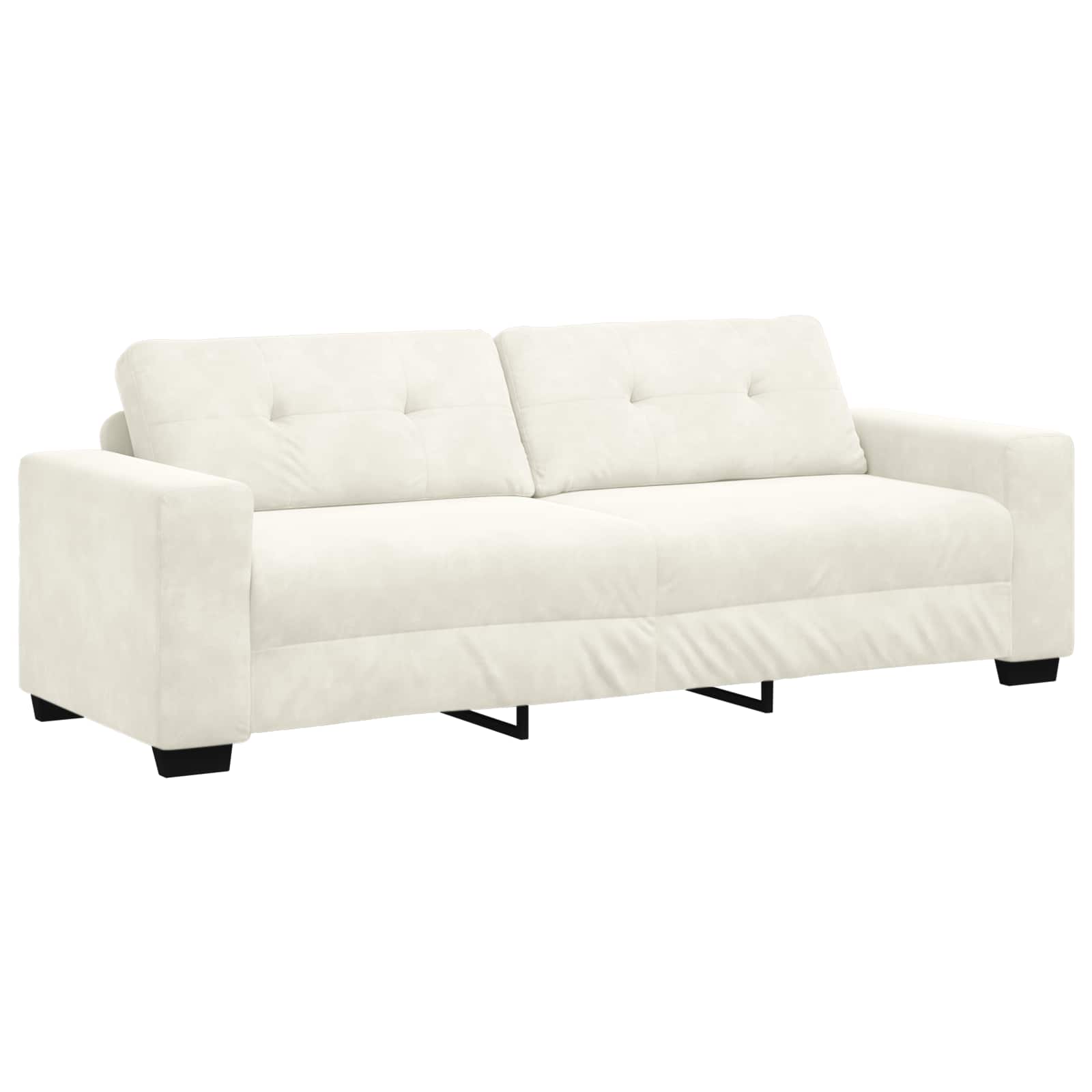 Sofa Set 3 Stk. Creme Samt – Ansicht 6
