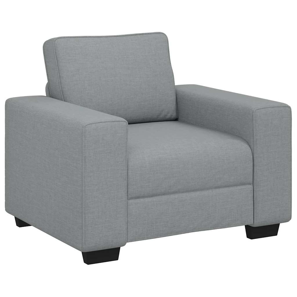 vidaXL 3-delige Loungeset met kussens stof lichtgrijs afbeelding