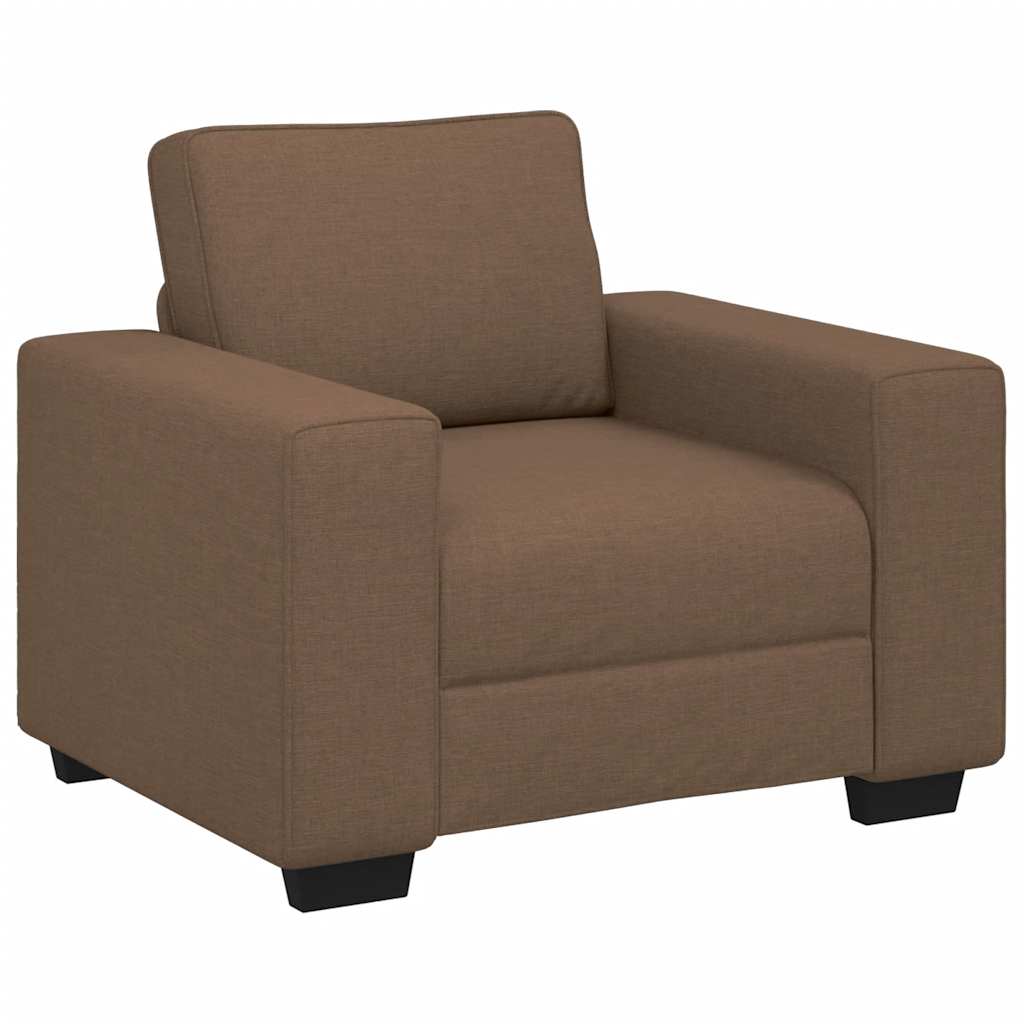 vidaXL 3-delige Loungeset met kussens stof bruin