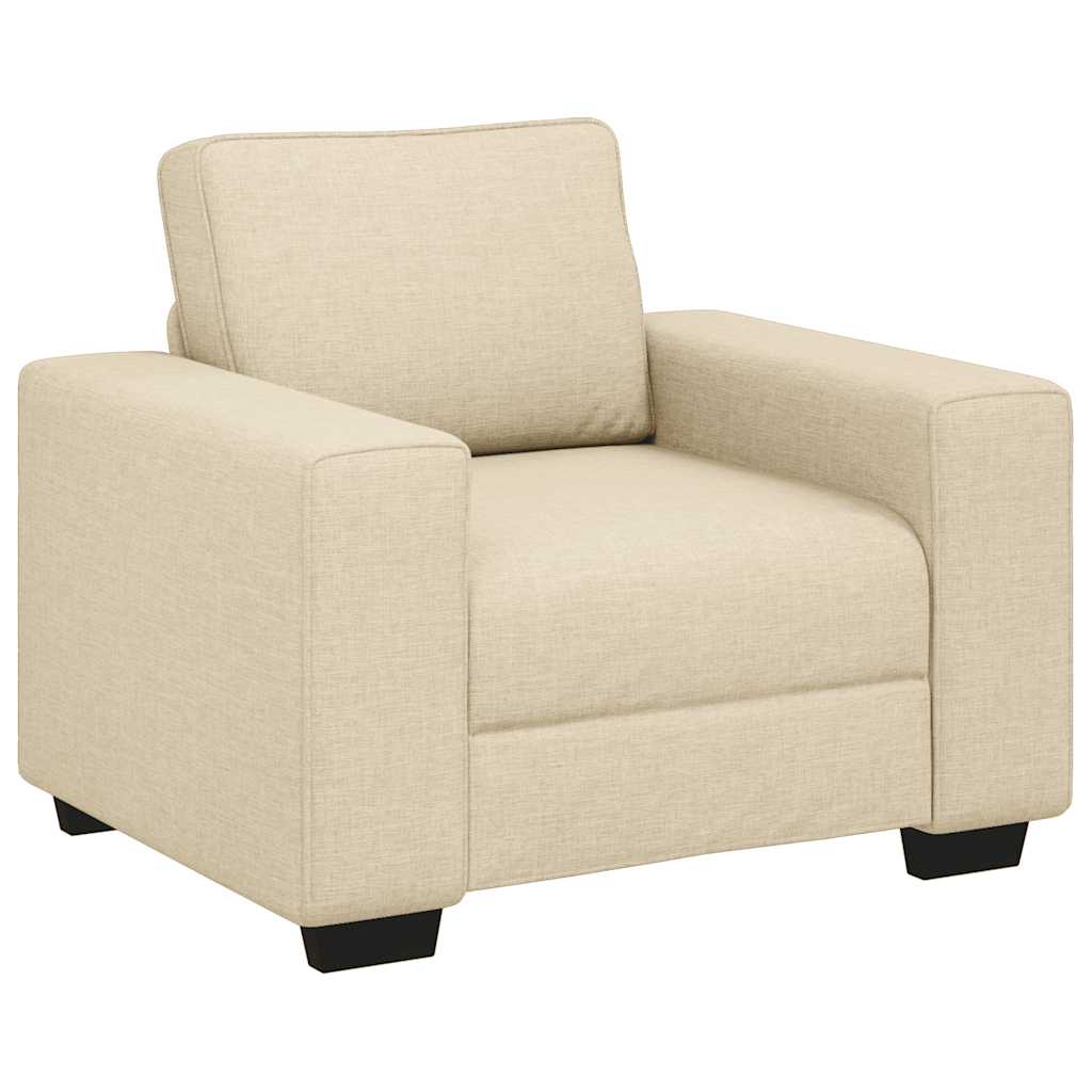 vidaXL 3-delige Loungeset met kussens stof crèmekleurig