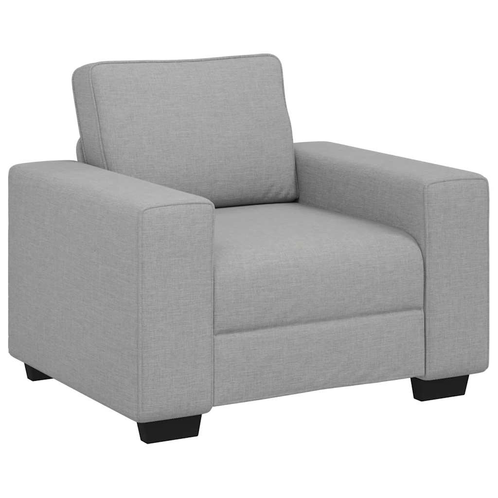 vidaXL 3-delige Loungeset met kussens stof wolk grijs