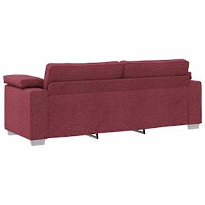 Pohovka 3 pcs Větrná červená 219 x 80 x 82 cm Lněná směs - obrázek 9
