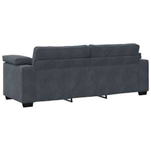 3dílná sedací souprava s poduškami tmavě šedá samet - obrázek 9
