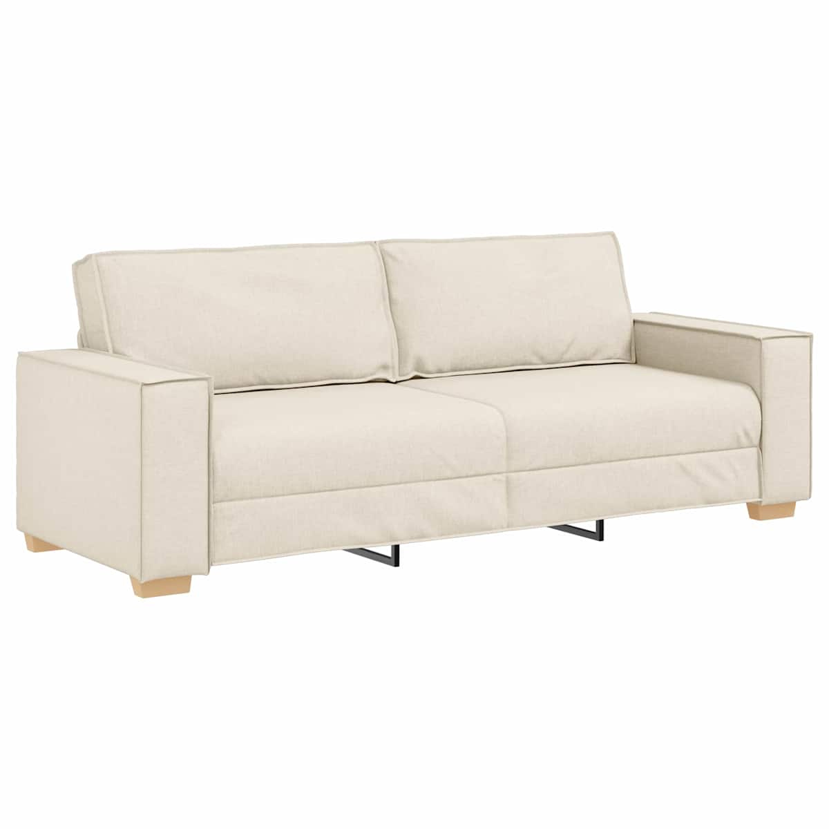 Sofa 2 stk. Beige Linned-blandet stof - Billede 5
