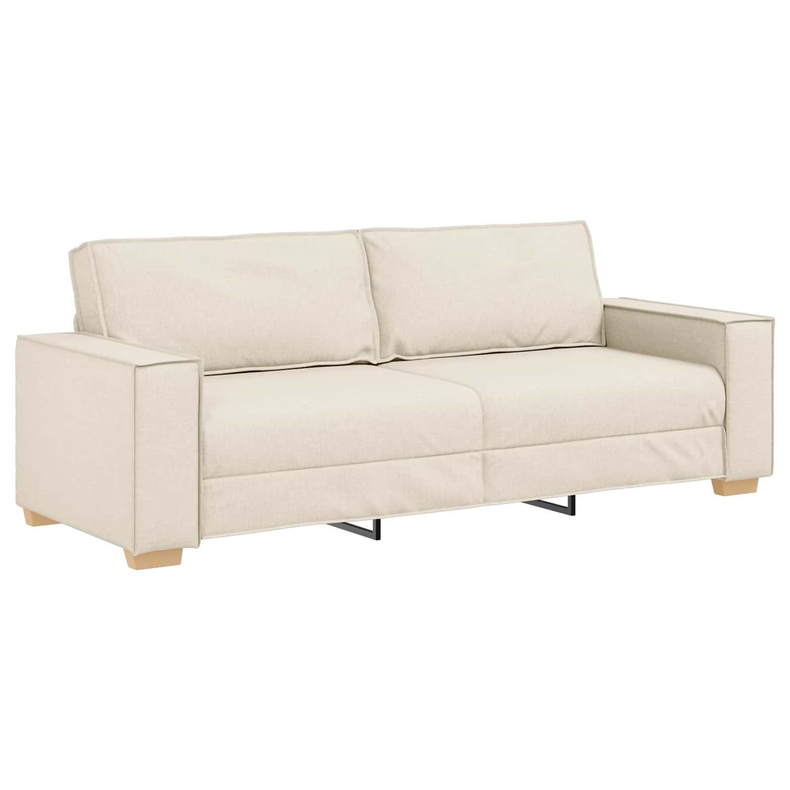 Kavč 2 pcs Bež 220 x 80 x 84 cm Mešanica lanenega blaga - slika 5