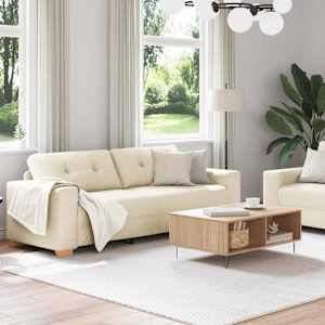 Pohovka 2 pcs Béžová 221 x 80 x 80 cm Lněná směs - obrázek 3