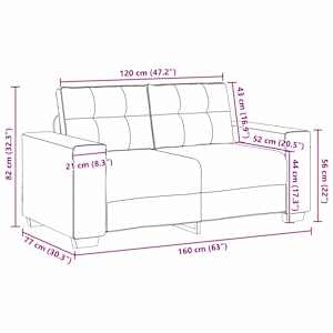 Pohovka 2 pcs Béžová 221 x 80 x 80 cm Lněná směs - obrázek 10