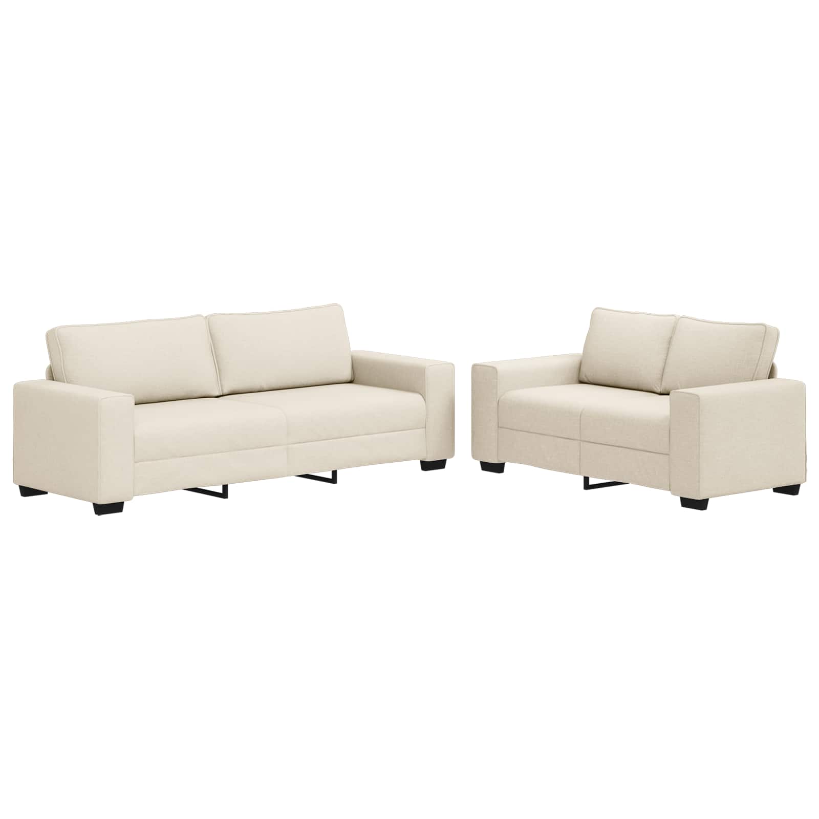 Thumbnail - vidaXL Sofa 2 pcs Beige 221 x 80 x 82 cm Leinenmischgewebe