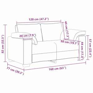 Pohovka 2 pcs Béžová 219 x 80 x 82 cm Lněná směs - obrázek 12
