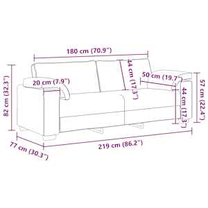 Pohovka 2 pcs Béžová 219 x 80 x 82 cm Lněná směs - obrázek 13