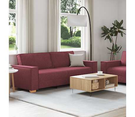 vidaXL Set canapea cu perne, 2 piese, roșu vin, material textil