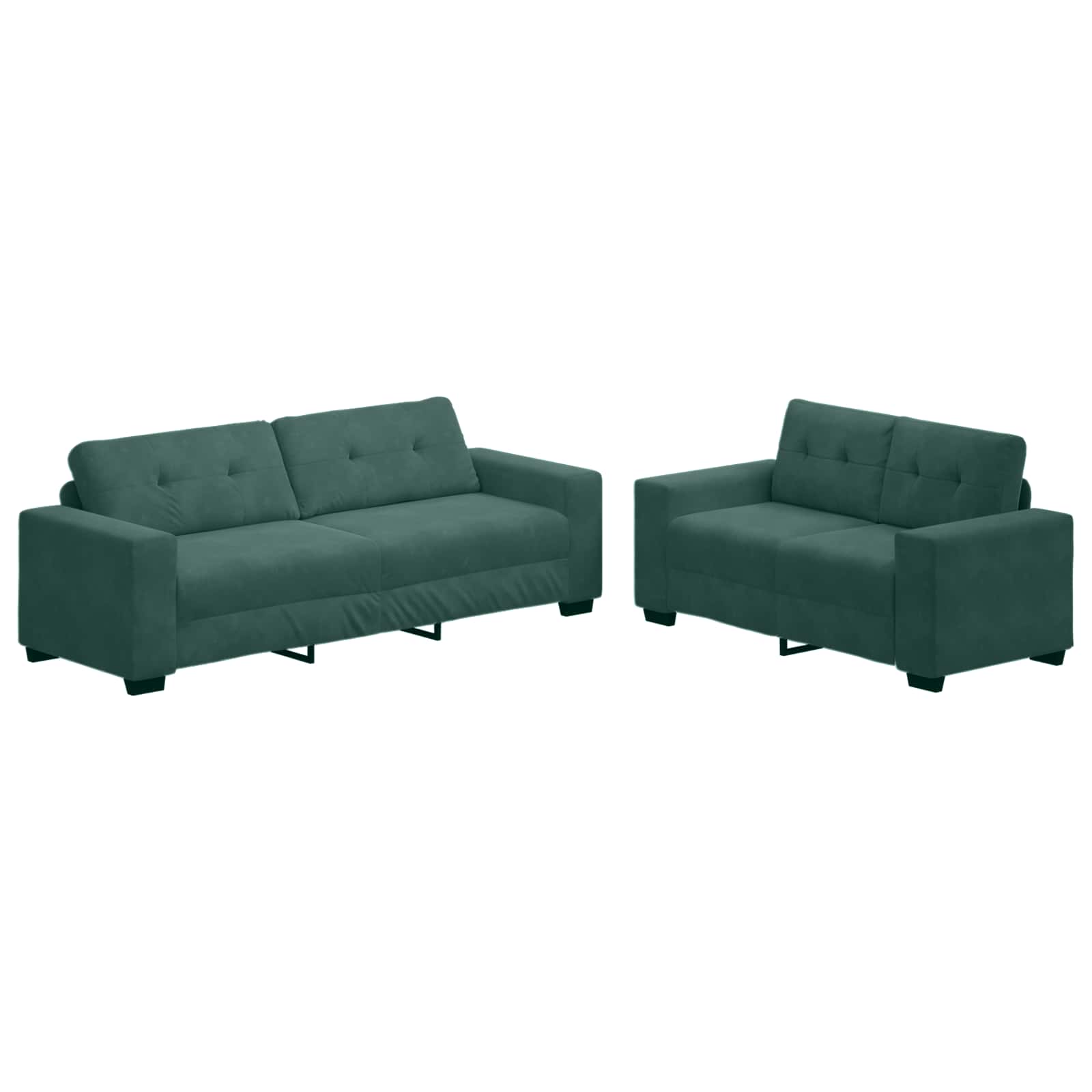 Sofa 2 pcs Dunkelgrün 221 x 80 x 80 cm Stoff – Ansicht 2