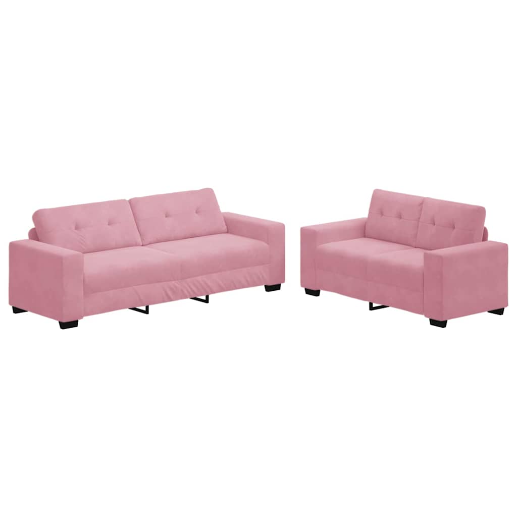 Thumbnail - vidaXL | Sofa Set | 2 pcs Rosa 221 x 78 x 80 cm Samt