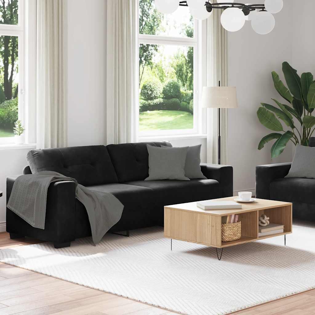 Thumbnail - vidaXL 2-teiliges Sofa-Set mit Kissen, schwarzer Samt
