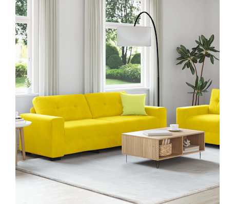 vidaXL Sofa Set 2 pcs Yellow 221 x 78 x 80 cm Velvet