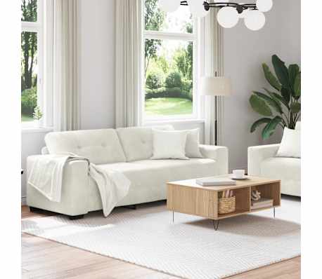 vidaXL Sofa 2 pcs Cream Fabric