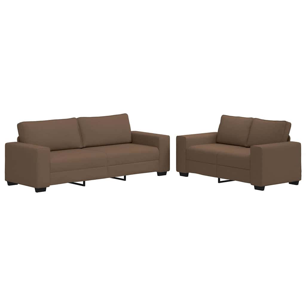 Thumbnail - vidaXL 2-tlg. Sofagarnitur mit Kissen Braun Stoff