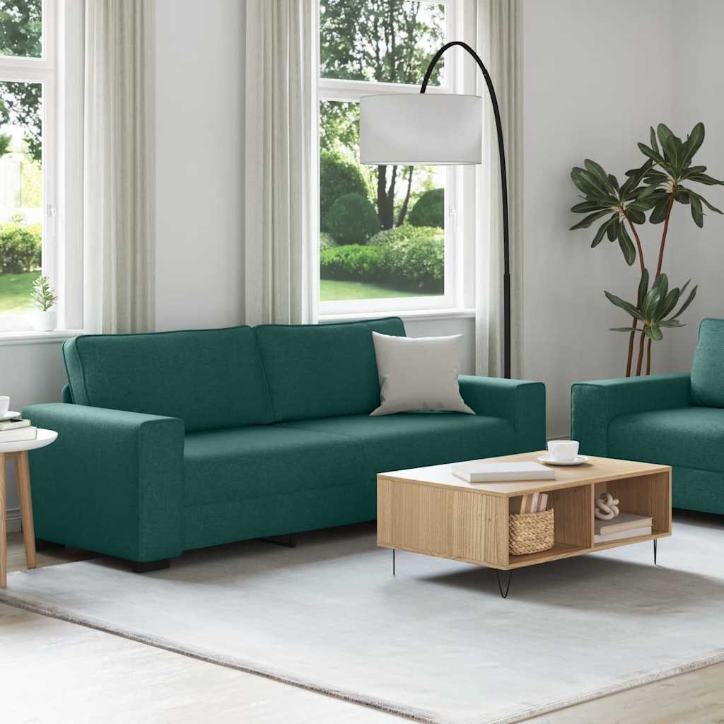vidaXL 2-delige Loungeset met kussens stof donkergroen