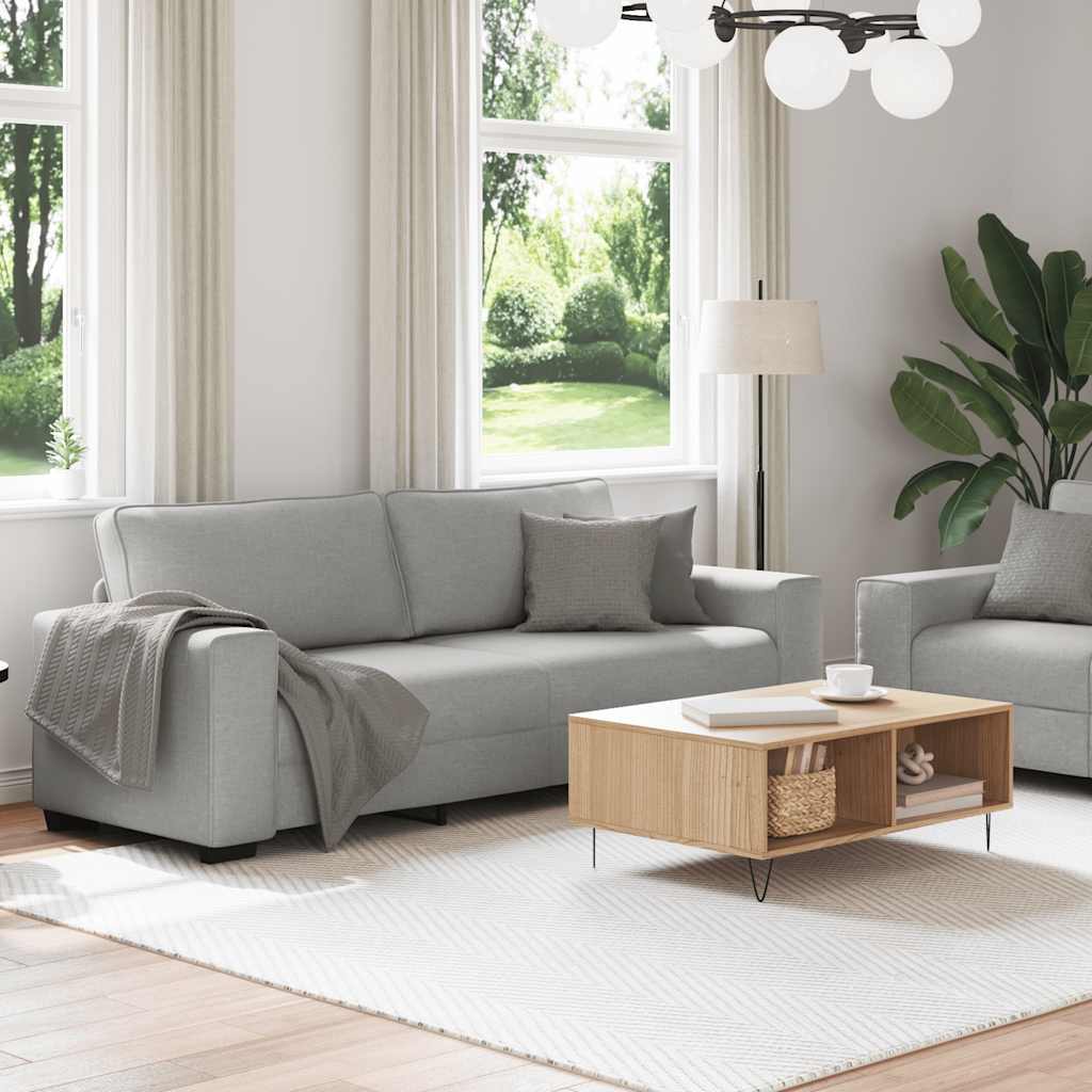 vidaXL 2-delige Loungeset met kussens stof wolk grijs