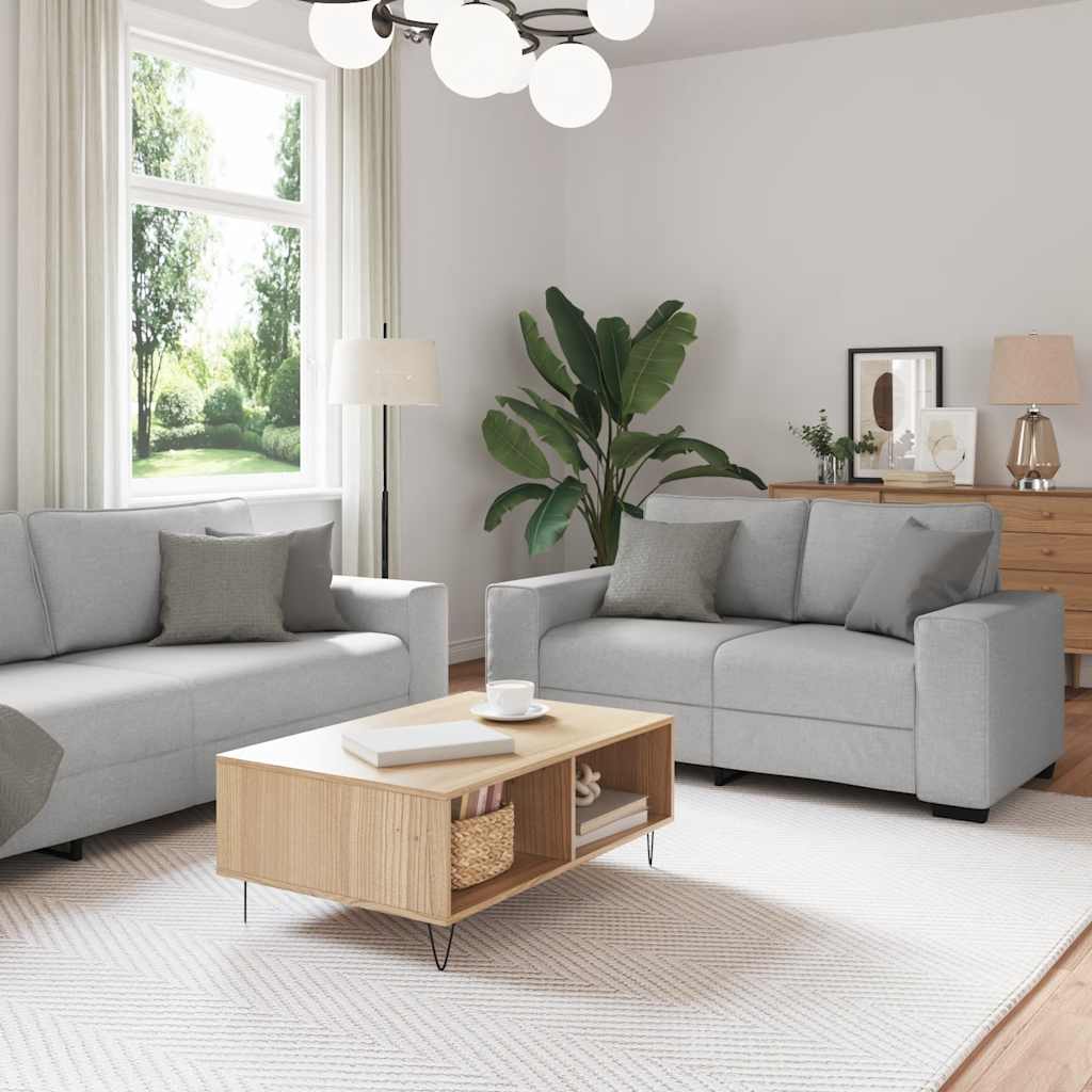 sofasæt 2 dele med hynder stof skygrå
