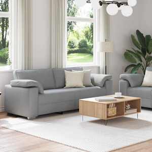 Pohovka 2 pcs Světle šedá 219 x 80 x 82 cm textil - obrázek 3