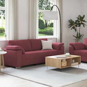 Pohovka 2 pcs Víno Červené 219 x 80 x 82 cm textil - obrázek 3