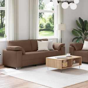 Pohovka 2 pcs Hnědá 219 x 80 x 82 cm textil - obrázek 3