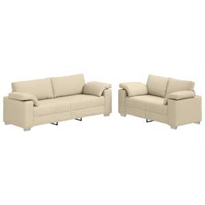Pohovka 2 pcs Krémová 219 x 80 x 82 cm textil - obrázek 2