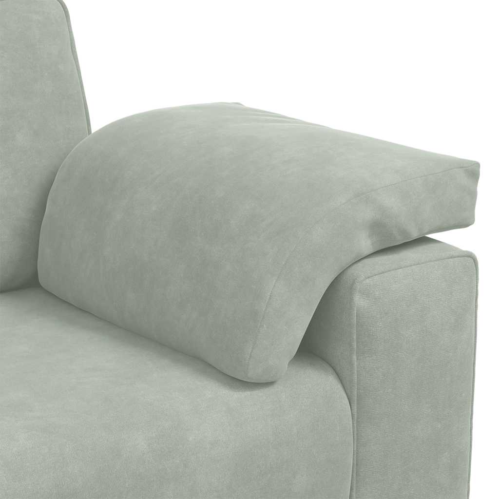 2-teiliges Sofa-Set mit Kissen, hellgrauer Samt – Ansicht 8
