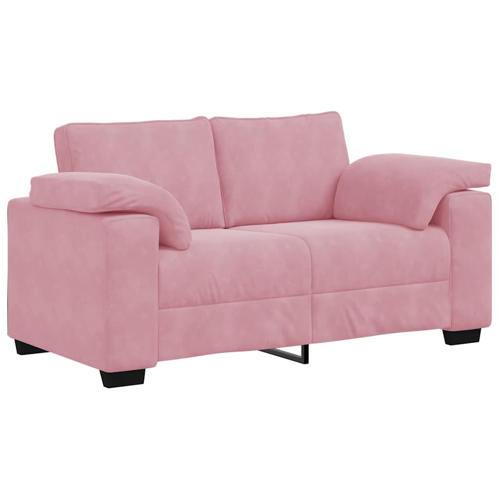 2-delige bankset met kussens roze fluweel - Afbeelding 4