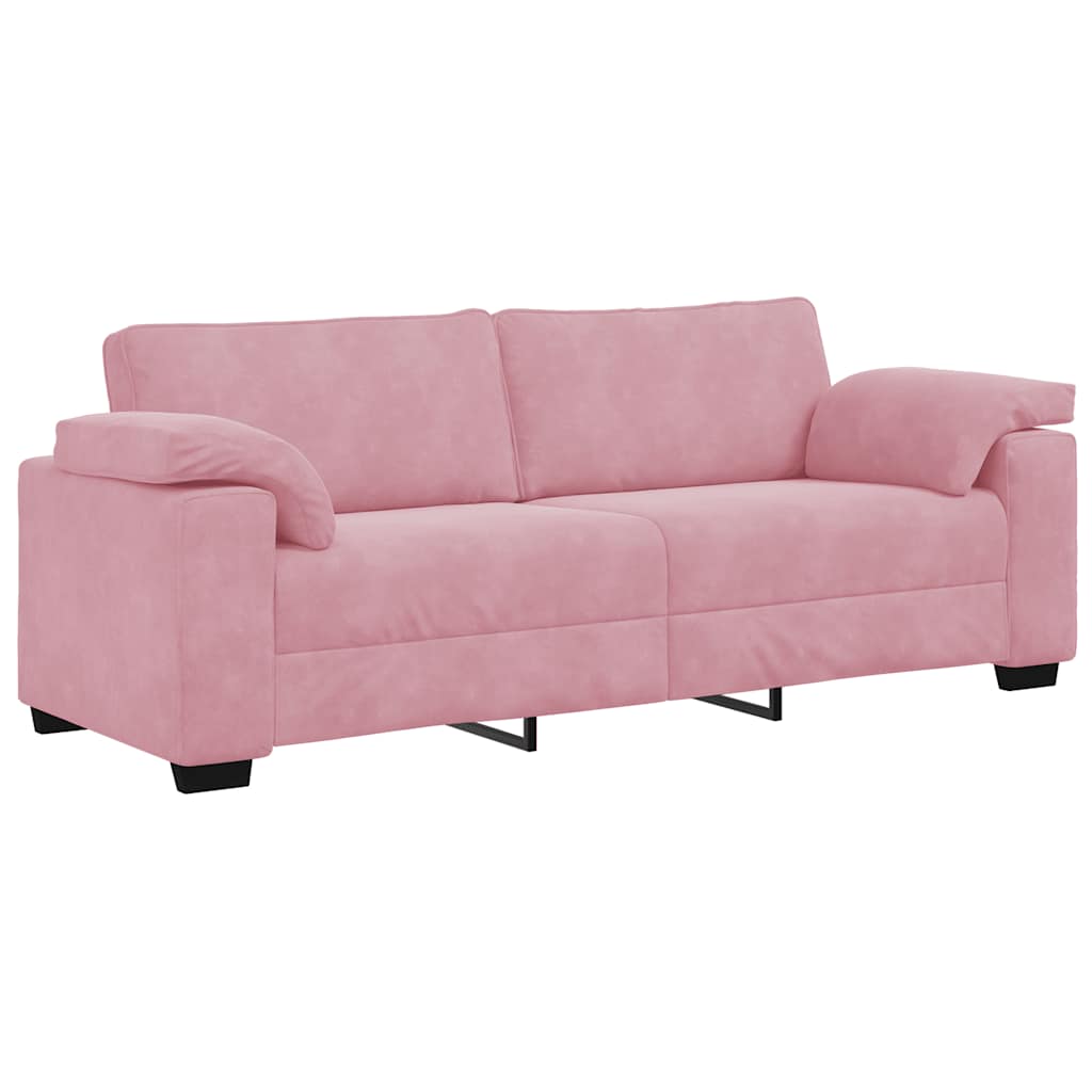 2-delige bankset met kussens roze fluweel - Afbeelding 5