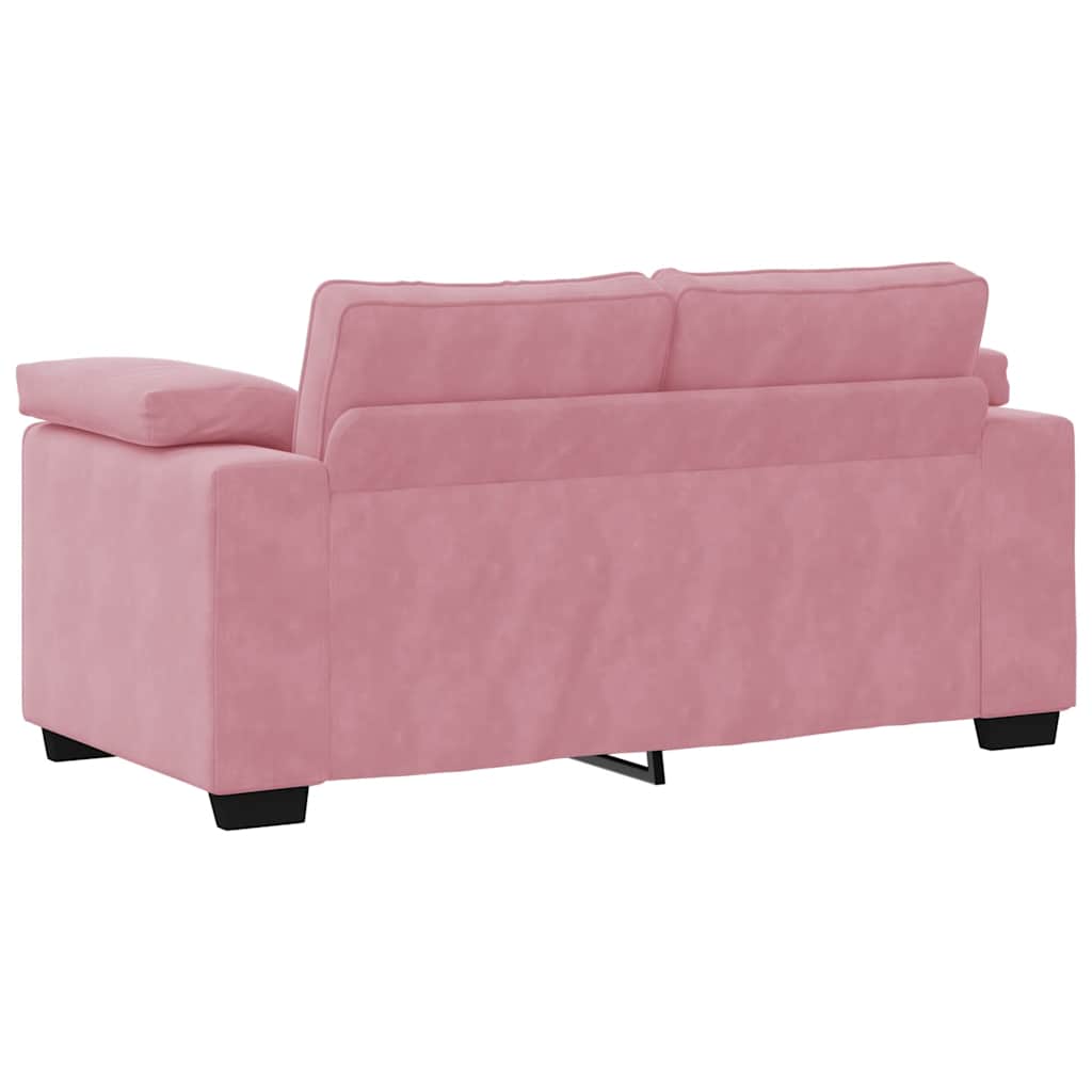 2-delige bankset met kussens roze fluweel - Afbeelding 6