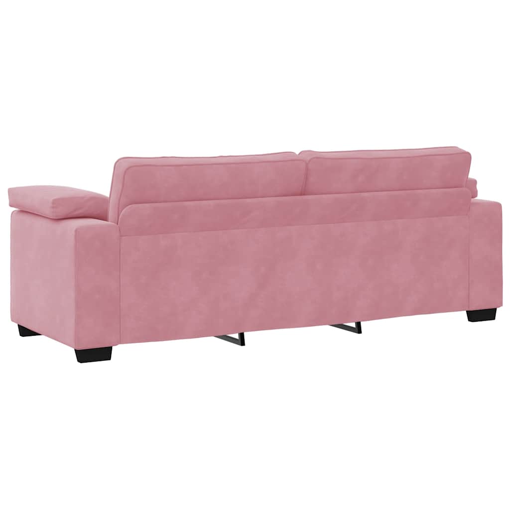 2-delige bankset met kussens roze fluweel - Afbeelding 7