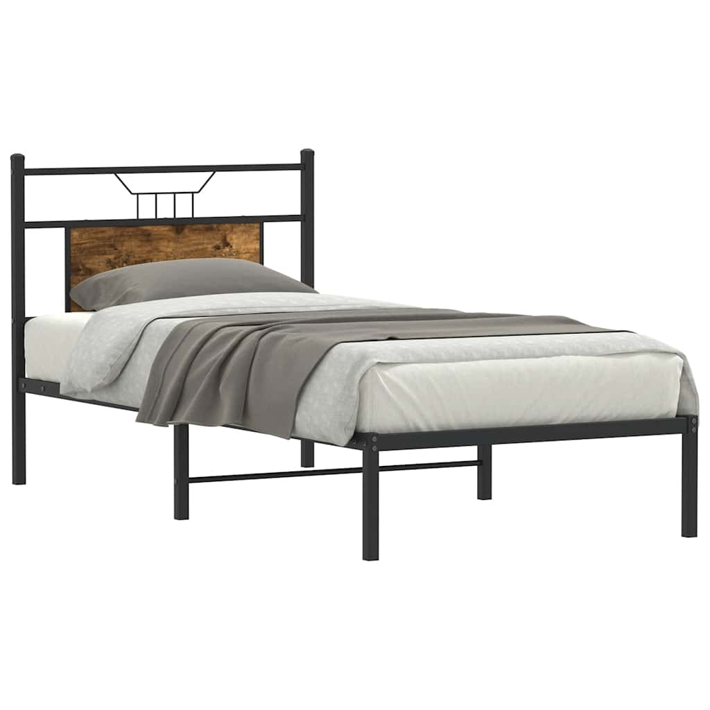 vidaXL Bedframe zonder matras hout gerookt eikenkleurig 80x200 cm afbeelding