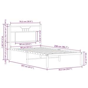 Rám postele bez matrace kouřový dub 80x200 cm kompozitní dřevo - obrázek 11