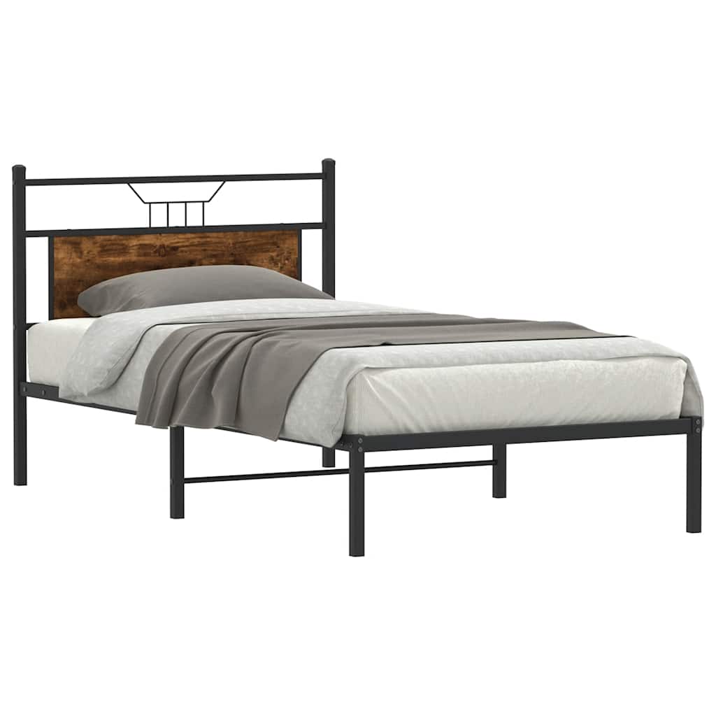 vidaXL Bedframe zonder matras hout gerookt eikenkleurig 100x200 cm afbeelding
