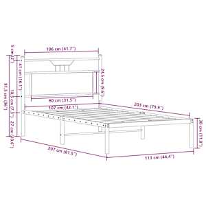 Rám postele bez matrace kouřový dub 107x203 cm kompozitní dřevo - obrázek 11