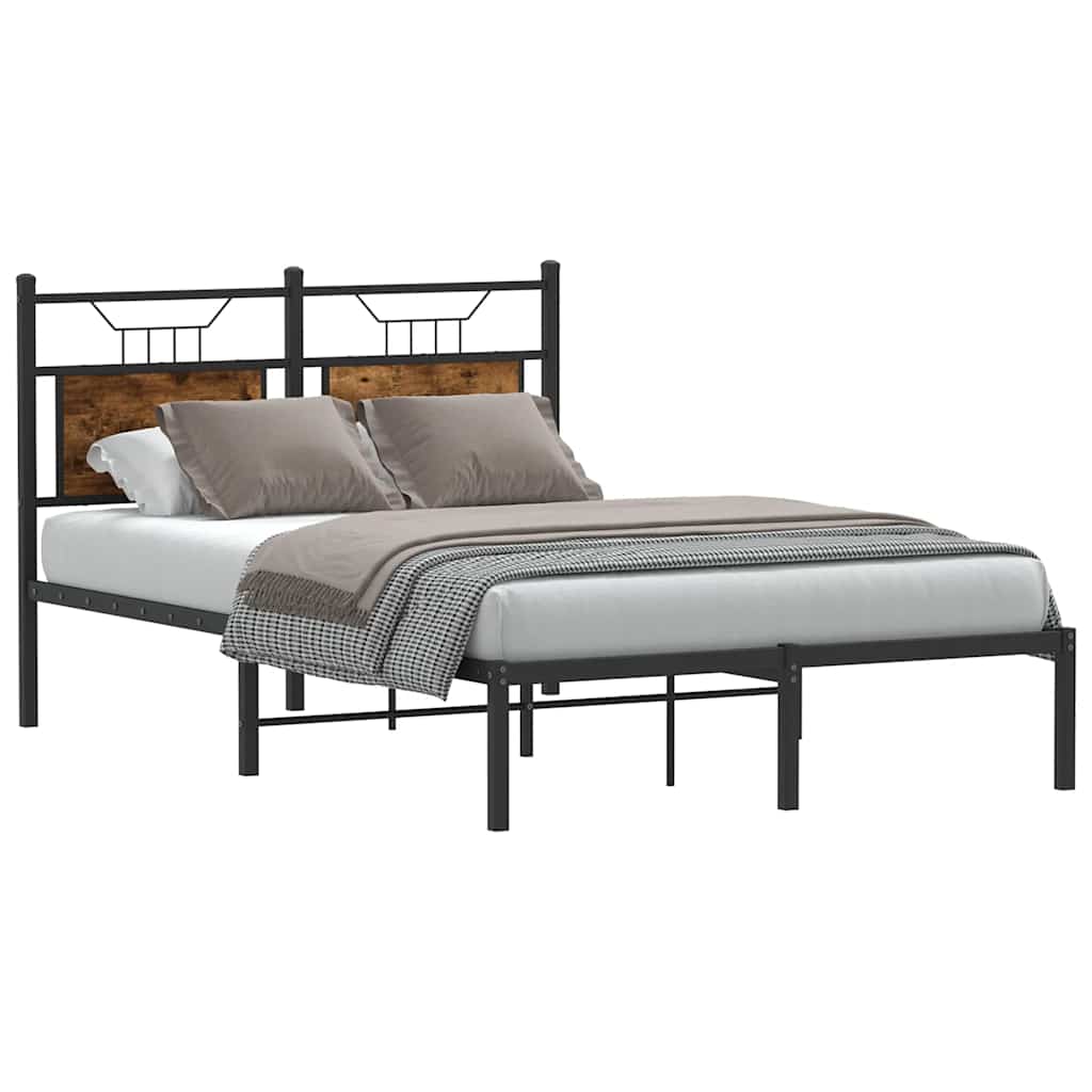 vidaXL Bedframe zonder matras hout gerookt eikenkleurig 120x190 cm afbeelding