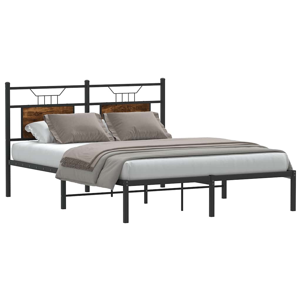vidaXL Bedframe zonder matras hout gerookt eikenkleurig 140x200 cm afbeelding