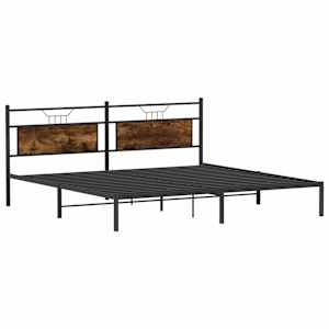 Rám postele bez matrace kouřový dub 200x200 cm kompozitní dřevo - obrázek 5