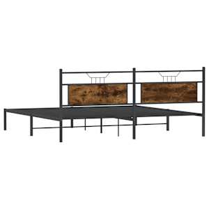 Rám postele bez matrace kouřový dub 200x200 cm kompozitní dřevo - obrázek 8