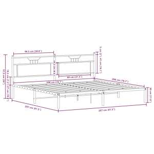 Rám postele bez matrace kouřový dub 200x200 cm kompozitní dřevo - obrázek 11