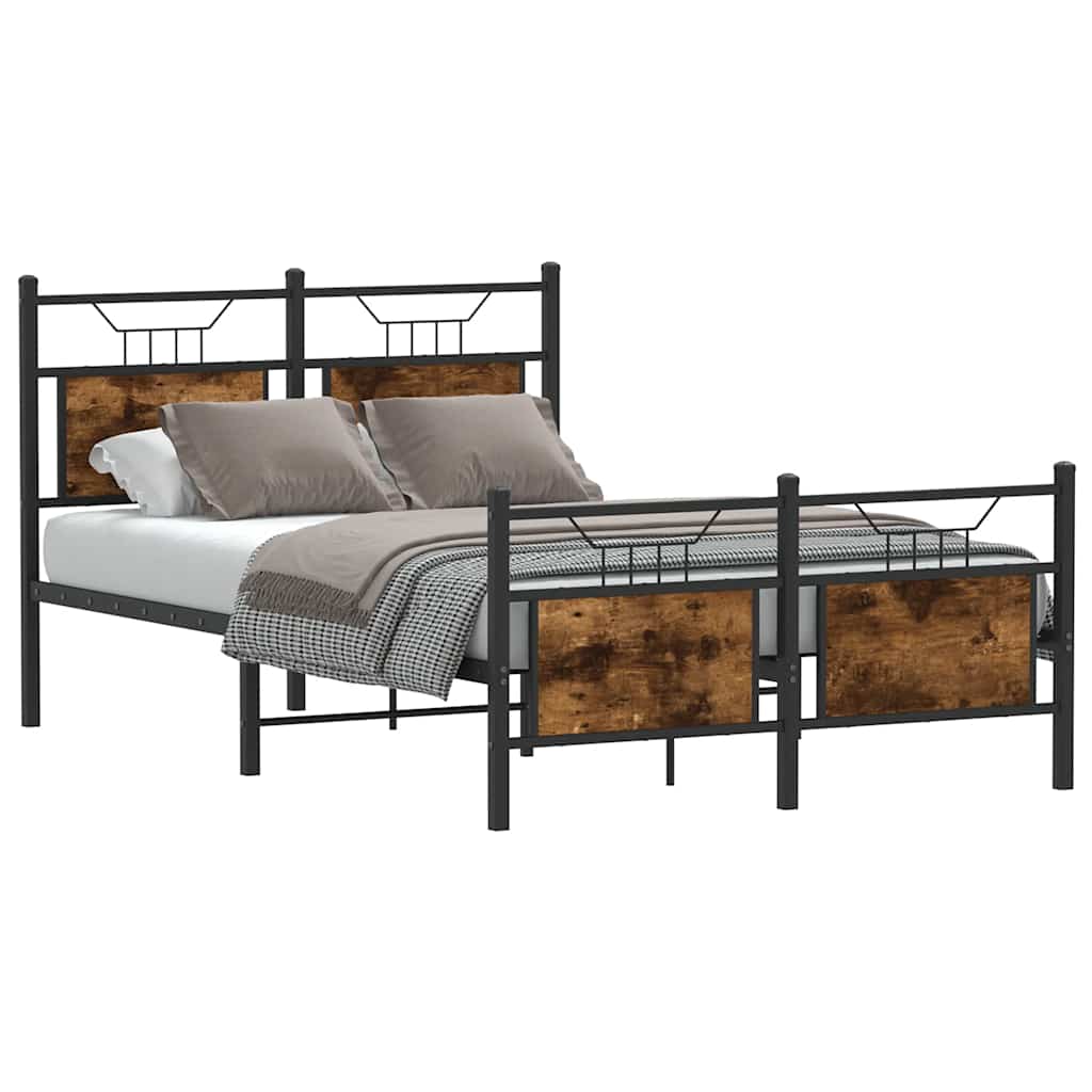 vidaXL Bedframe zonder matras hout gerookt eikenkleurig 120x190 cm afbeelding