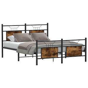 Rám postele bez matrace kouřový dub 137x190 cm kompozitní dřevo - obrázek 3