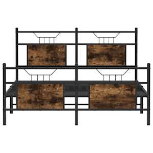 Rám postele bez matrace kouřový dub 137x190 cm kompozitní dřevo - obrázek 6