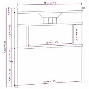 Náhradní čelo postele kouřový dub 90 cm kompozitní dřevo a ocel - obrázek 8